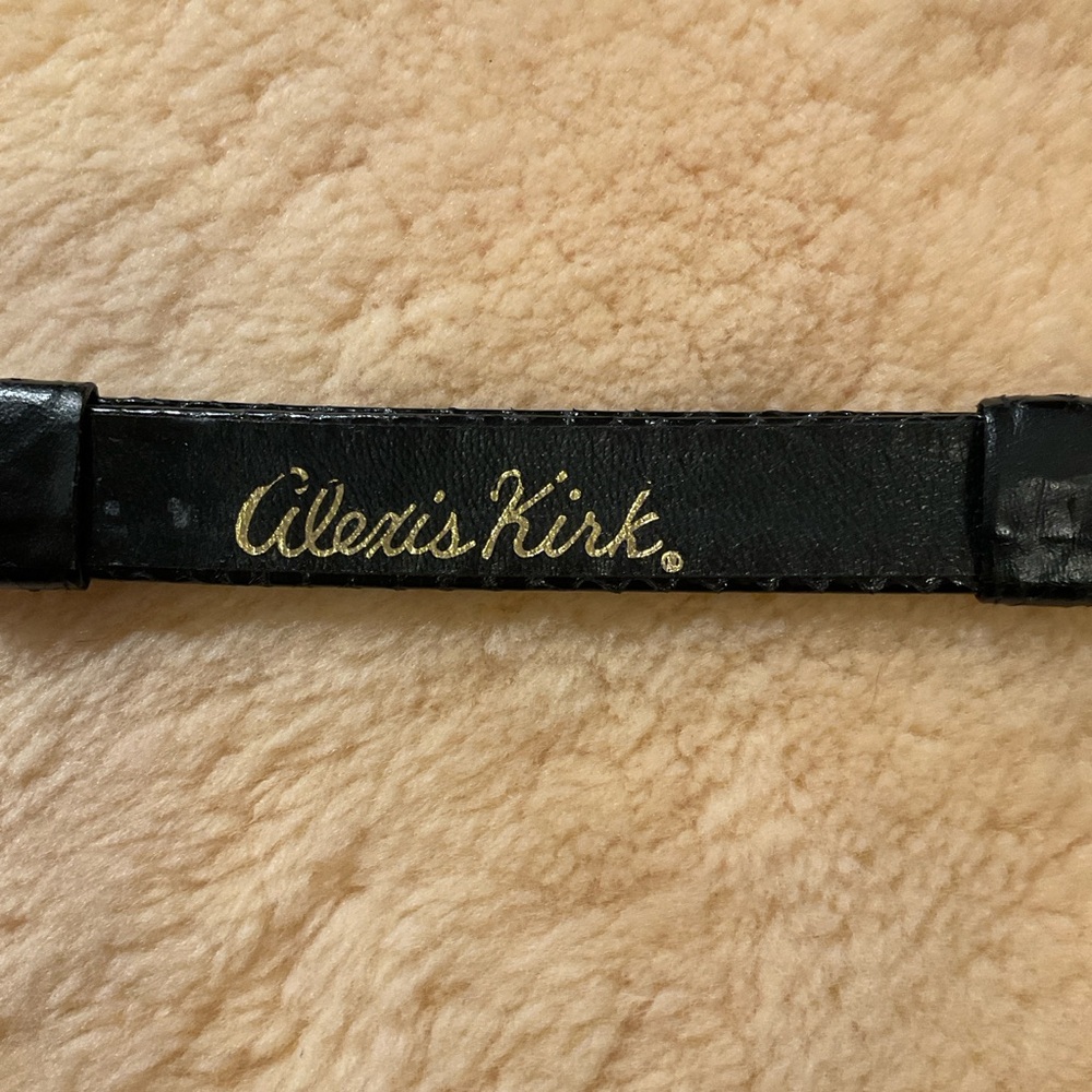 Vintage Alexis Kirk black leather and gold buckle belt - Picture 9 of 12